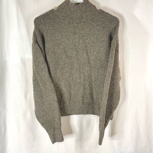 H&M Womans Heather Gray Soft Turtleneck Ribbed Knit Sweater — Size Small